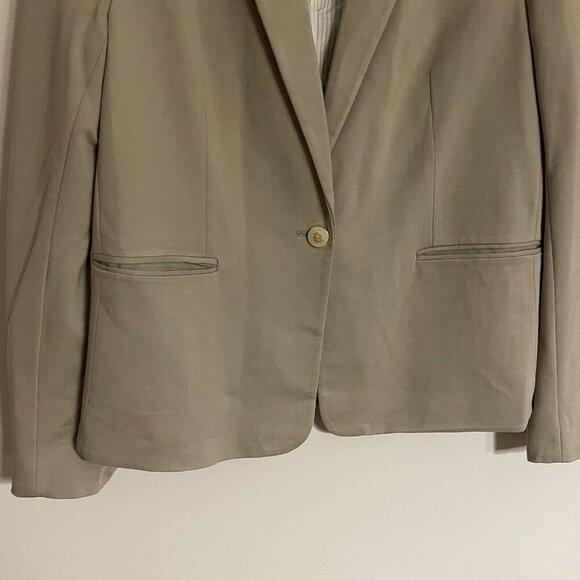 Philosophy Womn 14 Beige Desert Rock Single Button Front Ponte Blazer Jacket NWT - Picture 5 of 13